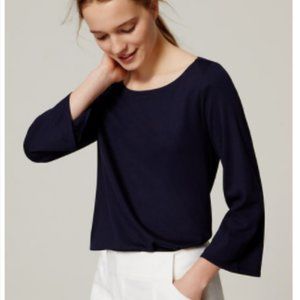 Loft navy boat neck swing top
